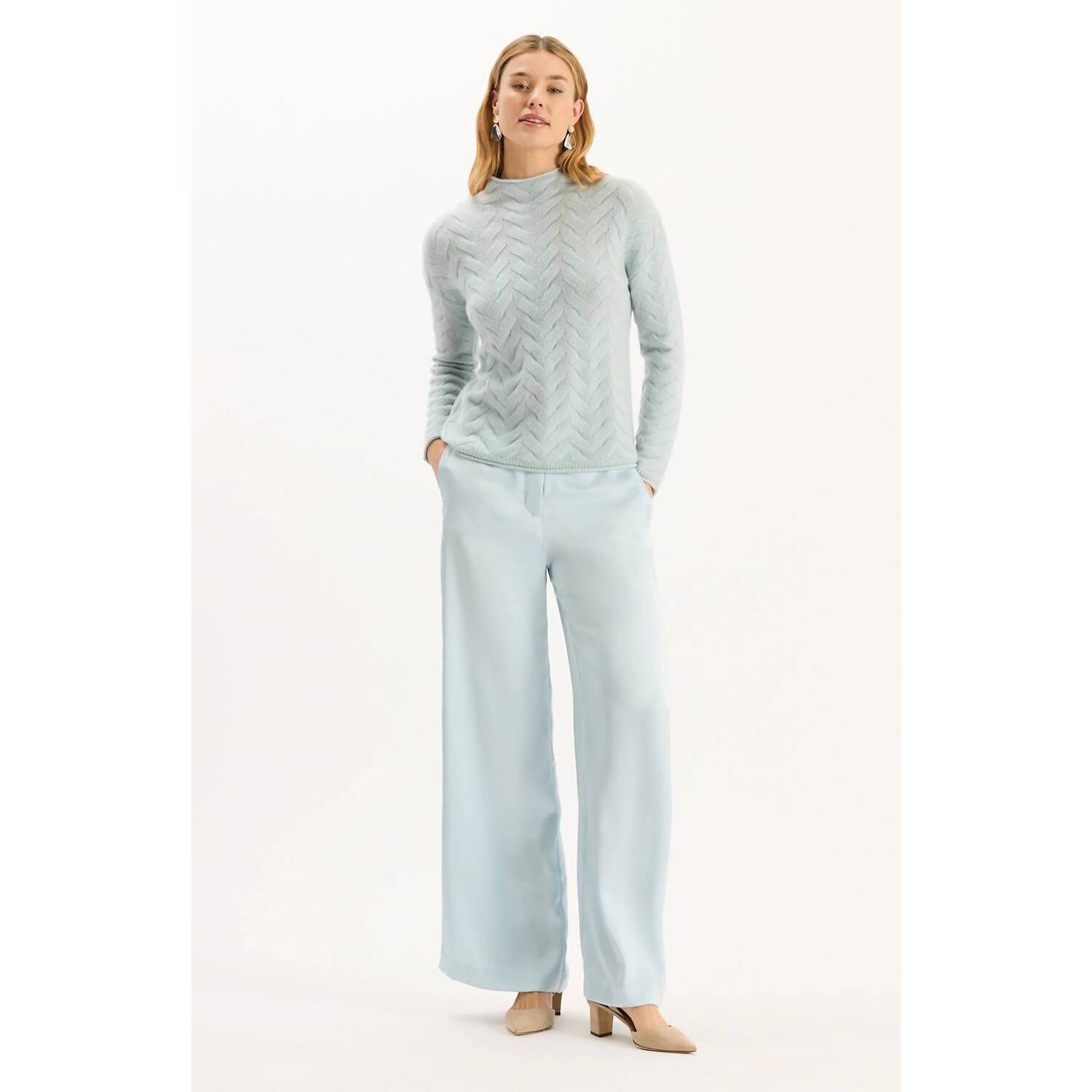 New Tyler Boe Kathy Charmeuse Pants In Blue
